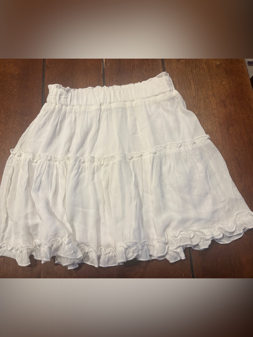 Crisp White Ruffle Tiered Mini Skirt